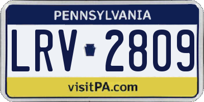 PA license plate LRV2809