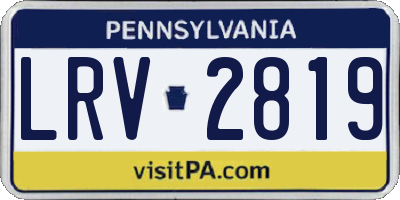 PA license plate LRV2819