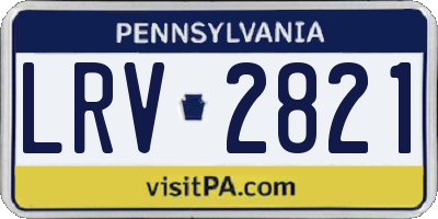 PA license plate LRV2821