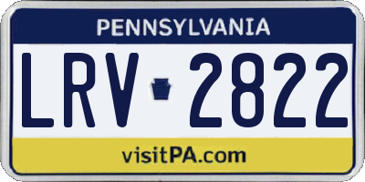 PA license plate LRV2822