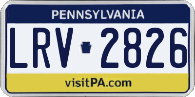 PA license plate LRV2826