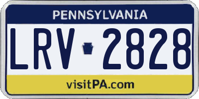 PA license plate LRV2828