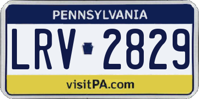 PA license plate LRV2829