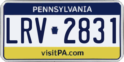 PA license plate LRV2831
