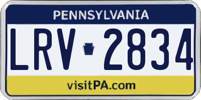 PA license plate LRV2834