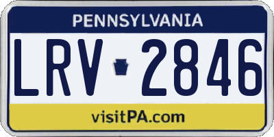 PA license plate LRV2846