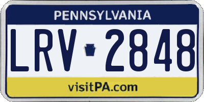 PA license plate LRV2848