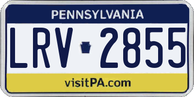 PA license plate LRV2855