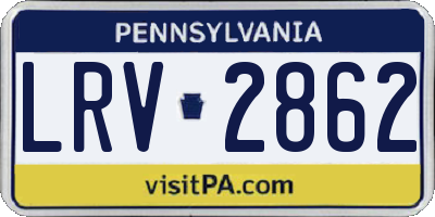 PA license plate LRV2862