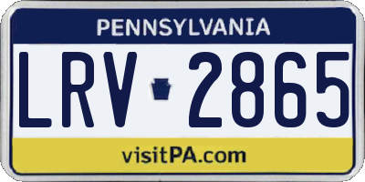 PA license plate LRV2865