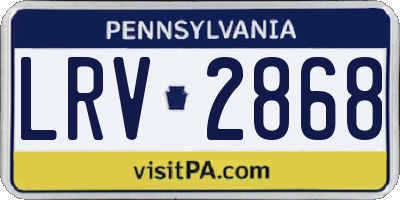 PA license plate LRV2868