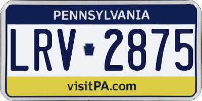 PA license plate LRV2875