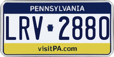 PA license plate LRV2880