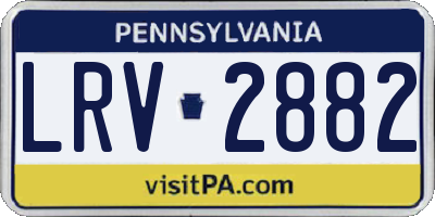 PA license plate LRV2882