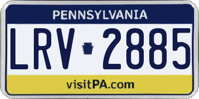 PA license plate LRV2885
