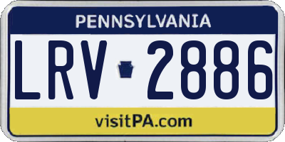 PA license plate LRV2886
