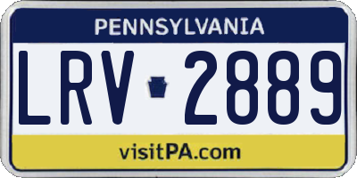 PA license plate LRV2889