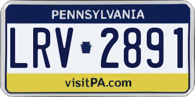 PA license plate LRV2891