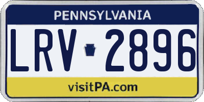 PA license plate LRV2896