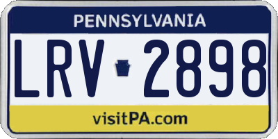 PA license plate LRV2898