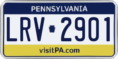 PA license plate LRV2901