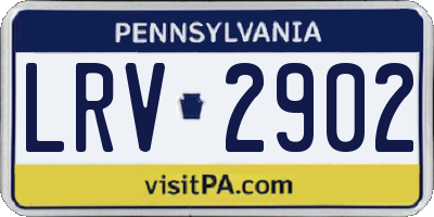 PA license plate LRV2902