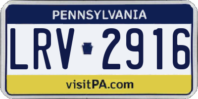 PA license plate LRV2916