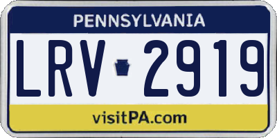 PA license plate LRV2919