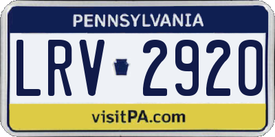 PA license plate LRV2920