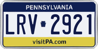 PA license plate LRV2921