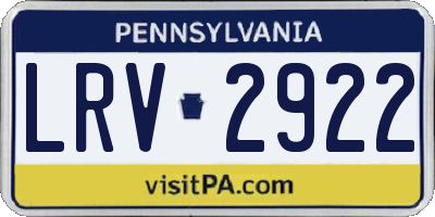 PA license plate LRV2922