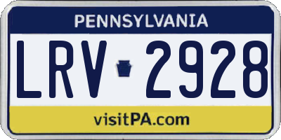 PA license plate LRV2928