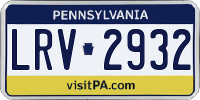 PA license plate LRV2932