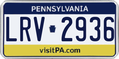 PA license plate LRV2936