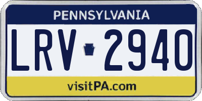 PA license plate LRV2940