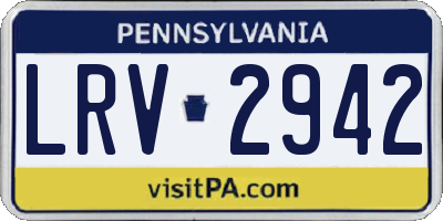PA license plate LRV2942
