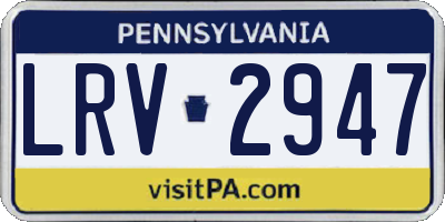 PA license plate LRV2947
