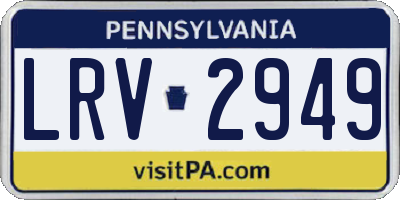 PA license plate LRV2949