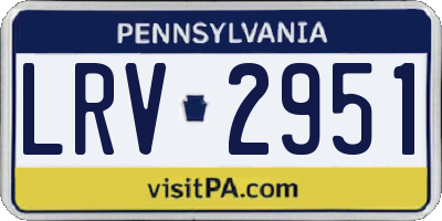 PA license plate LRV2951