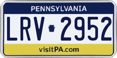 PA license plate LRV2952
