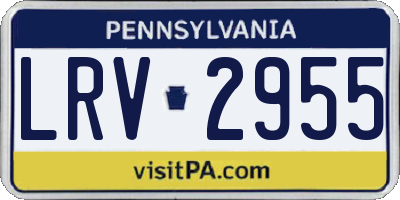 PA license plate LRV2955