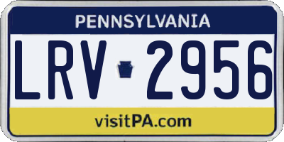 PA license plate LRV2956