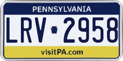 PA license plate LRV2958