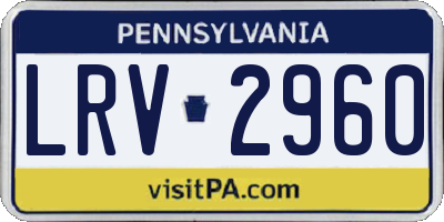 PA license plate LRV2960
