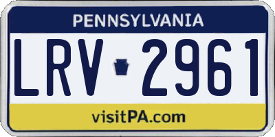 PA license plate LRV2961