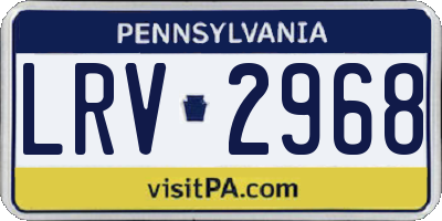PA license plate LRV2968