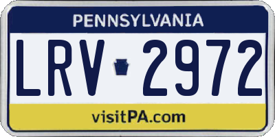 PA license plate LRV2972