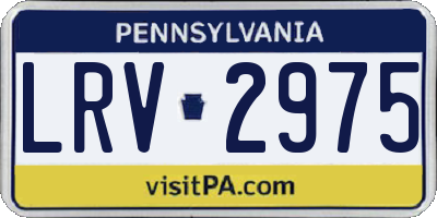 PA license plate LRV2975