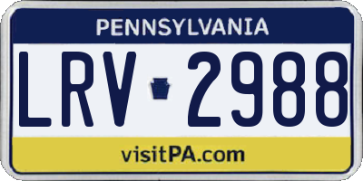 PA license plate LRV2988