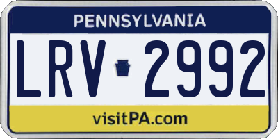 PA license plate LRV2992